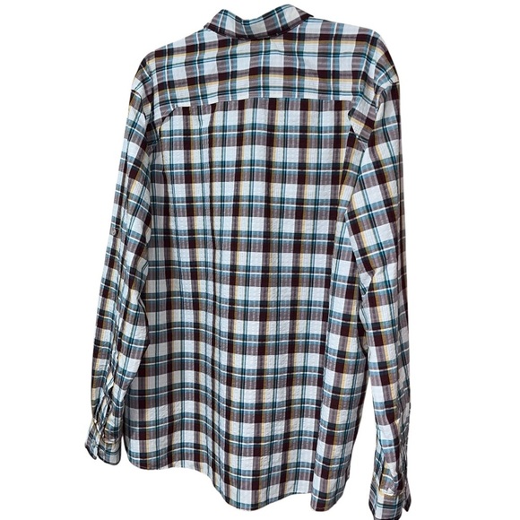 Eddie Bauer UPF 40 MR Long-Sleeve Pack It Tech Seersucker Dk Sable Size XXL - Picture 6 of 12